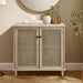 Calzada 31.5'' Tall 2 - Rattan Wicker Door Storage Accent Cabinet with Solid Wood Legs