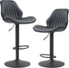 Bar Stools Set of 2, Modern 360° Swivel Faux Leather Bar Stools, 24"-32.5" Seat Height with Back, 330 Lbs Capacity, SGS Gas Lift, Upholstered Kitchen Chairs for Kitchen Island, Black