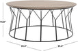 Home Collection Deion Retro Mid-Century Light Oak and Black Wood Coffee Table