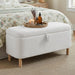 Ottoman with Storage, Storage Ottoman Bench, Entryway Bench with Wood Legs for Living Room, Sitting Area,Cream