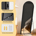 Arched Full Length Mirror, 71"X26"Large Floor Mirrors, for Wall Door Bedroom Bathroom Living Room (Black)