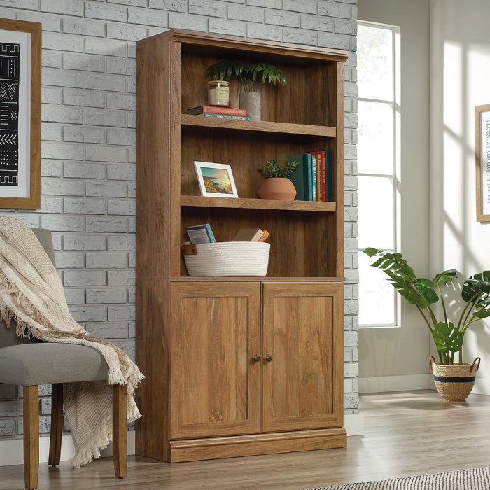 Miscellaneous Storage 5-Shelf/ Book Shelf 2-Door Bookcase, Sindoori Mango Finish