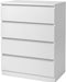 White 4 Drawer Dresser - Modern Chest of Drawers for Bedroom, Small Wood Dressers with Storage, Cut-Out Handles, Anti-Tipping, Living Room, Hallway, Entryway, Home Office