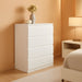 White 4 Drawer Dresser - Modern Chest of Drawers for Bedroom, Small Wood Dressers with Storage, Cut-Out Handles, Anti-Tipping, Living Room, Hallway, Entryway, Home Office