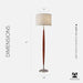 Hudson Floor Lamp - Adjustable Brightness, Perfect Lighting for Bedroom, Living Room and Corner Decor, Maple Eucalyptus Wood & Satin Steel Accents, Soft/White Lampshade