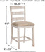 Skempton 24" Counter Height Upholstered Barstool, Set of 2, Antique White