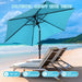 7.5FT Patio Umbrellas with Push Button Tilt and Crank, Blue