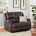 Brown Faux Leather Recliner Loveseat