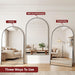 72" X 44" Arched Full Length Floor Mirror, Aluminum Frame, Black