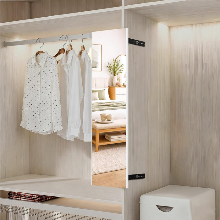 15.75”X51” Sliding Closet Mirror,Glassless Hideaway,No Drill Wall Mount