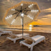 9 FT Solar Thatch Tiki Umbrella, Hawaiian Style Straw Umbrellas with Zinc Alloy Push Button Tilt, UPF 50+ Patio Umbrella,Outdoor Umbrella with 32 LED Lights for Beach, Pool,Garden