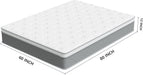 Queen Mattress, 12 Inch Queen Size Bed Mattress in a Box with Memory Foam and Pocket Spring for Medium Firm Feel, Fiberglass Free, Motion Isolation, Certipur-Us