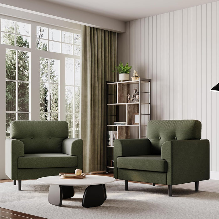 Sage Green Upholstered Contemporary Armchair 38 Inch