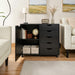 Black IndustrialGrade SolidWood File Cabinet On Wheels