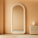 63"X24" Arched Mirror Full Length, Full Body Freely Standing Mirror, Flannel Floor Mirror with Stand for Bedroom, Living Room, Hanging or against the Wall, White
