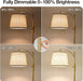 Fully Dimmable Floor Lamp for Living Room，Standing Lamp Rotary Switch with Linen Beige Shade，Golden Tall Lamps for Bedroom with Adjust Head，9W LED Bulb Included