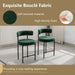 Counter Height Bar Stools, 24'' Green Bar Stools Set of 3, Boucle Barstools with Back, Mid-Century Modern Bar Chairs for Kitchen Island, Dining Room