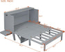 Murphy Bed Queen Size with USB Port and Slide-Out Shelves on Each Side, 2-In-1 Foldable Bed Frame Cabinet Desk for Bedroom Guest Room Living Room (Gray)