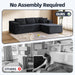 106 Inch Black Corduroy Upholstered Sectional Sofa