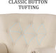 Ivory White Luxurious PU Leather Wingback Armchair