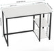Computer Desk 40 Inches with 2-Tier Shelves Sturdy Home Office Desk with Large Storage Space Modern Gaming Desk Study Writing Laptop Table, White Desk