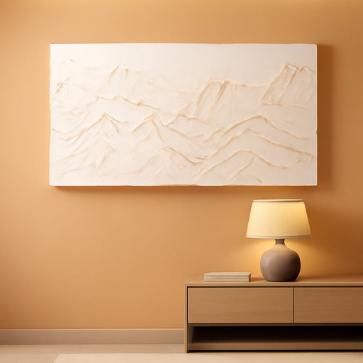 Large Abstract Mountain Wall Art White and Gold Wall Decor Aesthetic Canvas Painting Hanging Artwork for Living Room Bedroom Dining Room Office Home Decor 30X60 Inch