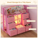 Pink Twin Over Bunk Bed With RGBLEDIlluminationSystem