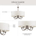 Five Light Chandelier Fixture White Textured Bronze