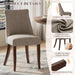 Upholstered Dining Chairs Set of 4, Mid Century Modern Kitchen Chairs with Back, Farmhouse Fabric Side Dining Room Chairs with Wood Legs for Dining Room Restaurant, Brown