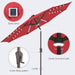 9FT Solar Umbrella Outdoor - Lighted Solar Patio Umbrella with 40 LED Lights Waterproof UV Protection, Table Umbrella with Tilt for Pool, Porch, Garden, Deck, Backyard (Red)