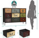 Dresser for Bedroom with 9 Deep Fabric Drawers, Wide TV Stand Storage Cabinet, Colorful Chest of Drawers for Closet, Nursery, Entryway, Hallway