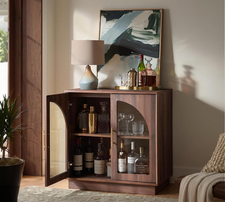 31.5" Sideboard Buffet Cabinet with Arched Glass Doors