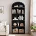 Bookcase 5 Shelf Arched Bookshelf 71.65 in Tall Bookcase Farmhouse Display Storage Rack Wooden Bookshelves for Home Office, Living Room
