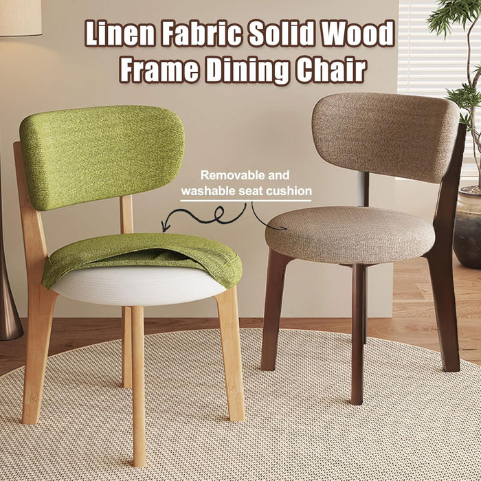 Wooden Dining Chairs Set of 2/4, Mid Century Modern Dining Chairs, Modern Fabric Thickening Upholstered Kitchen Side Chairs, Farmhouse Dining Chair for Dining Room Kitchen Living Room