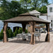 12x12 Ft WeatherproofHardtop Gazebo With Curtains Included