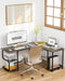Reversible L Shaped Desk with Large Surface, 69 Inch Sturdy Corner Desk with Storage Shelves, Premium Office Computer Desk Workstation for Home Office Gaming