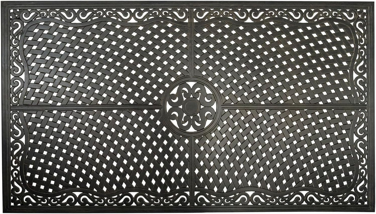 Brigantine 7-Piece Outdoor Dining Set, Weather-Resistant Patio Dining Set for 6 with Rectangular Table and Sling Swivel Rockers for Backyard, Patio, Deck, Porch, Pergola, Poolside