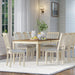 Set of 8 Farmhouse Dining Chairs with Upholstered Seats, Cream