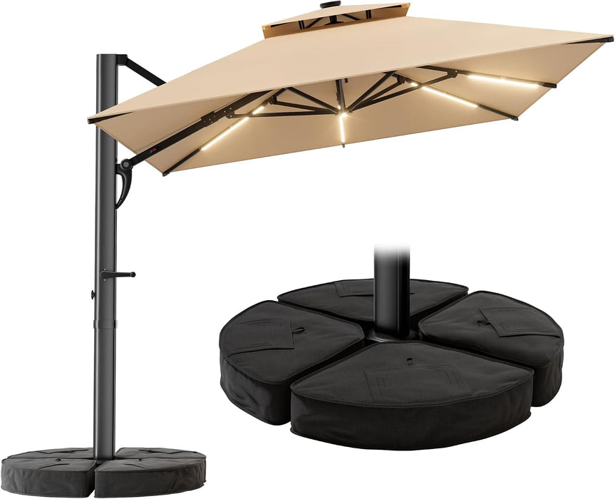 Rectangular Patio Umbrella with Base Included
