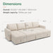 Beige Modular Sleeper Sectional Couch With Storage