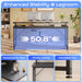 55 Inch Gaming Desk, LED & Power Outlets, Monitor Stand, Black