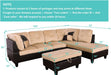 Beige Sectional Couch for Living Room Set, 105 Inch Sectional Sofa L Shaped Couch with Storage Ottoman/Microfiber Fabric/Facing Right Chaise
