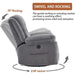 Grey Swivel Recliner with Massage & Heat