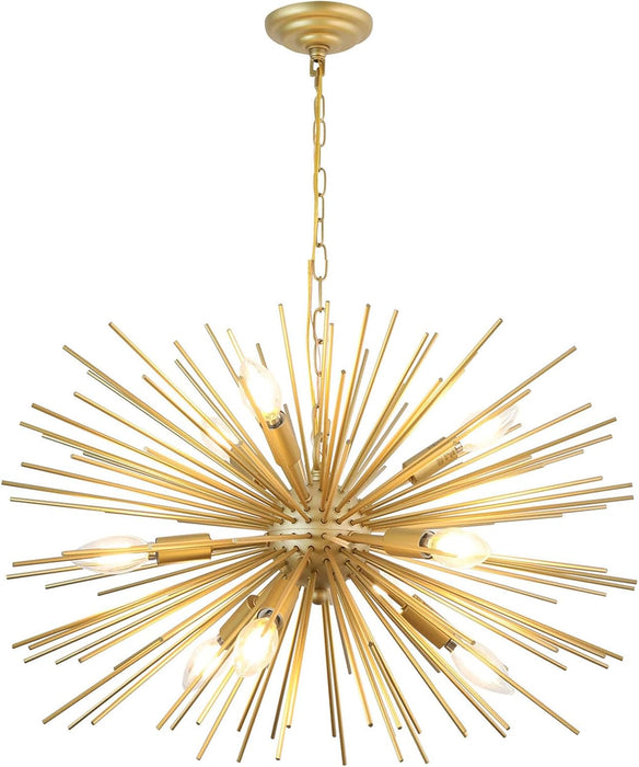24Inch Golden Gleaming SputnikChandelier With Nine Lights