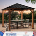 Modern Shade Tranquil Grove Wood Gazebo 10' X 10', Hardtop Gazebo Permanent with Galvanized Steel Roof, Cedar Outdoor Gazebo with Sturdy Hooks for Garden, Backyard, Patio and Deck