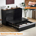 Queen Murphy Bed With Black IntegratedChargingStations LedLighting