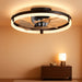 Low Profile Ceiling Fans with Lights and Remote, 20In Flush Mount Ceiling Fans with Light, 3000K-6500K Dimmable Fandelier Ceiling Fan, Black Bladeless Ceiling Fan for Bedroom