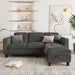 Couch for Living Room - Small Space Couches Sectional L-Shaped Sofa, 3 Seat Modern Couch, Sofas Convertible with Storage Ottoman for Small Space, Bedroom, Offices and Apartments - Grey