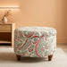 Home Decor | Upholstered round Storage Ottoman | Ottoman with Storage for Living Room & Bedroom, Bold Paisley