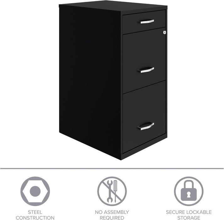 Locking 3-Drawer Steel File Cabinet